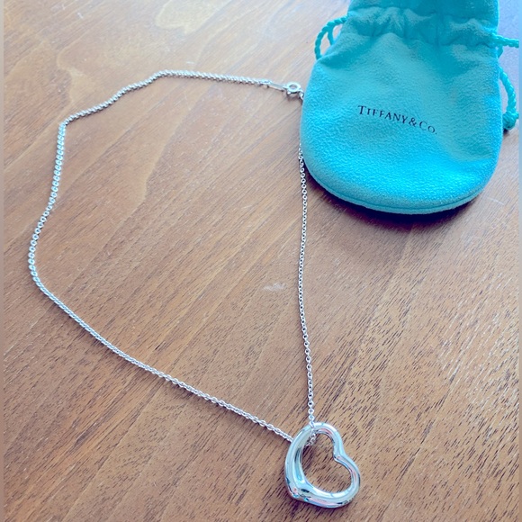 Tiffany & Co Elsa Peretti Open Heart Silver Necklace - Picture 1 of 3